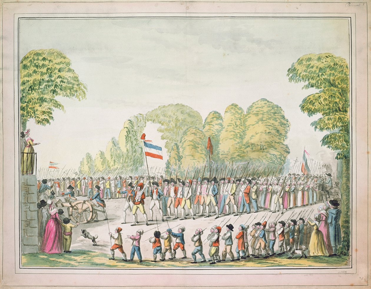 Revolusjonsprosesjon, ca. 1789 av Etienne Bericourt