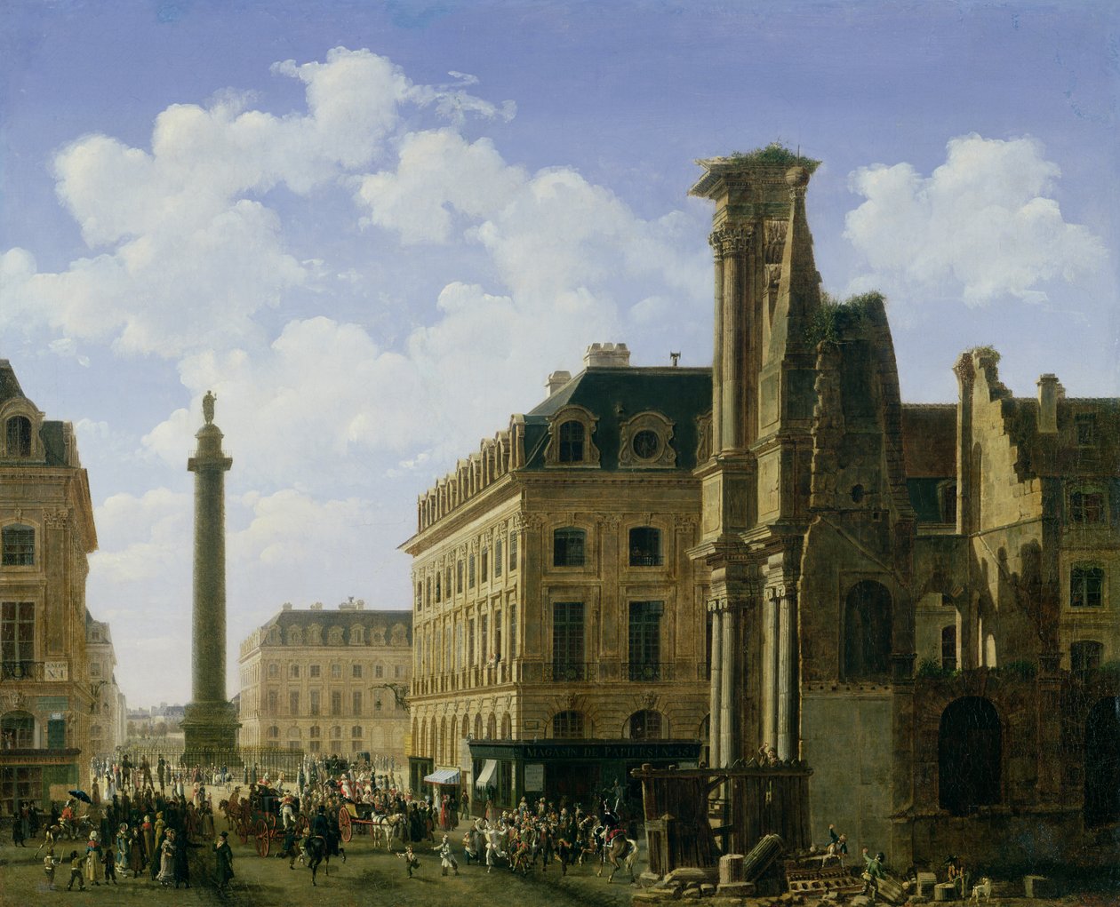 The Place Vendome, 1808 av Etienne Bouhot