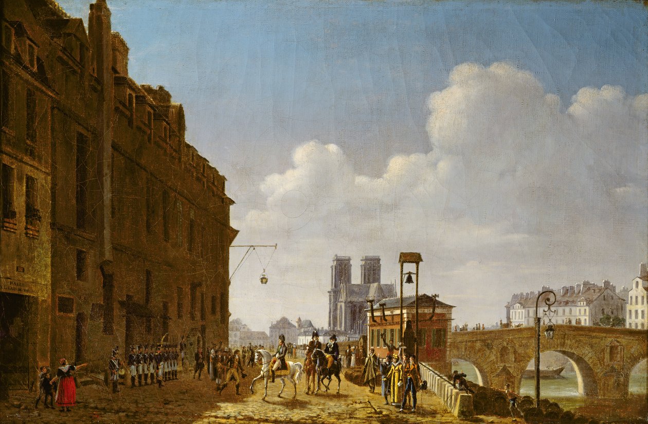 Keiser Napoleon besøkte markedet for eau-de-vie på Quai Bercy 8. februar 1811, 1811 av Etienne Bouhot