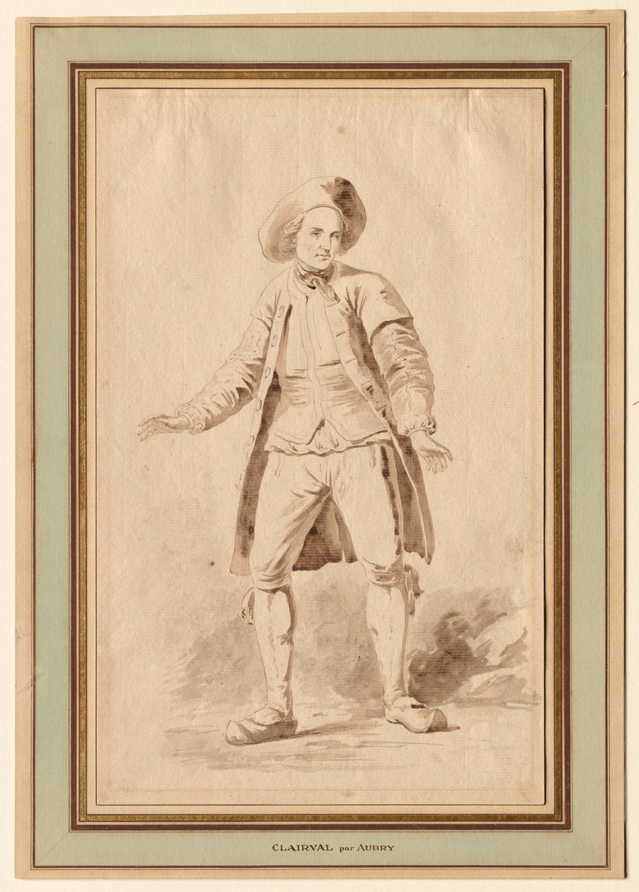 Skuespilleren Clairval, 1700-tallet. av Etienne Aubry