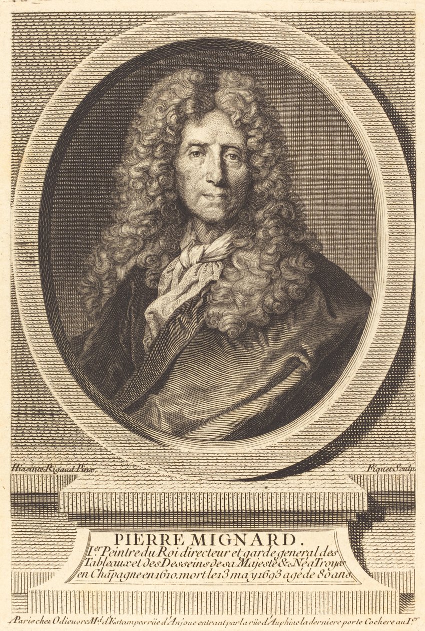 Pierre Mignard av Étienne Ficquet after Hyacinthe Rigaud
