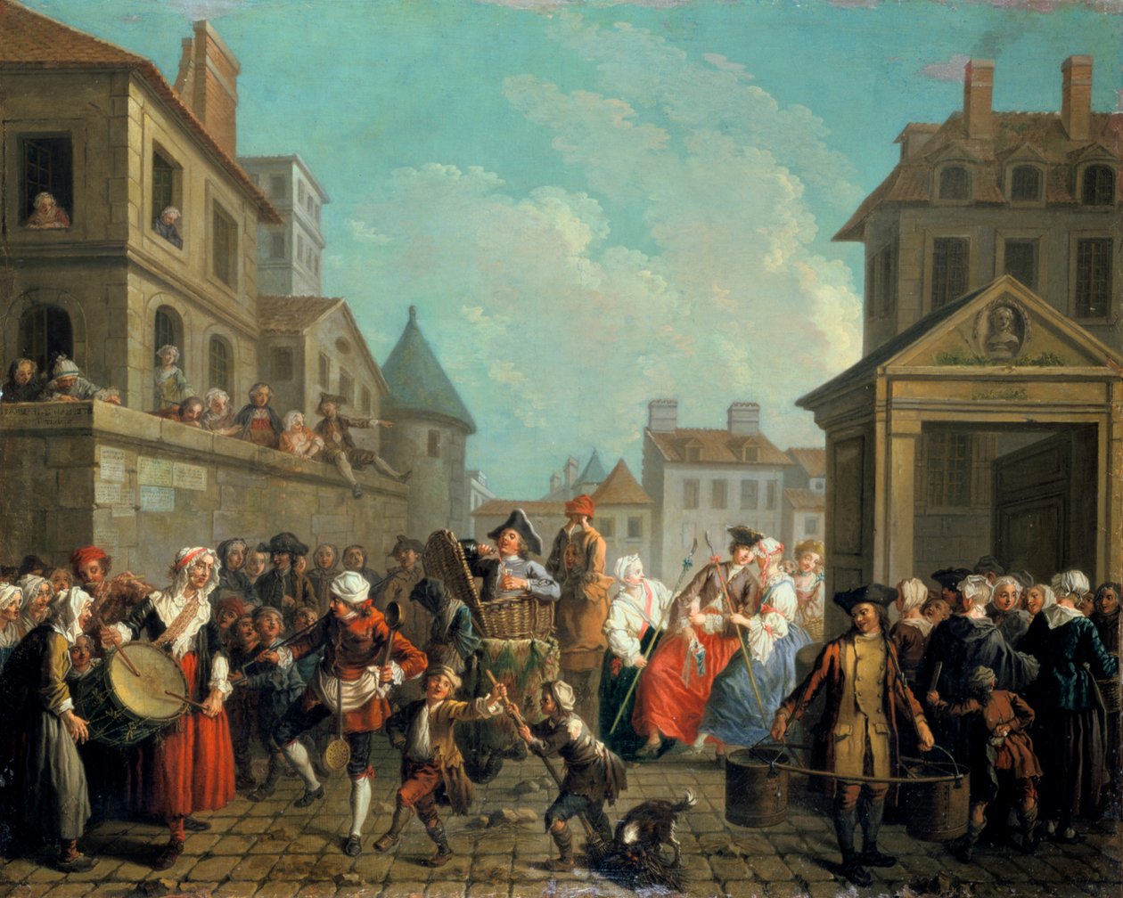 Karneval i gatene i Paris, 1757. av Étienne Jeaurat