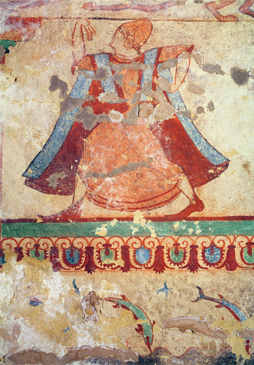 Danser, fra løvenes grav, ca. 520 f.Kr. (veggmaleri) av Etruscan