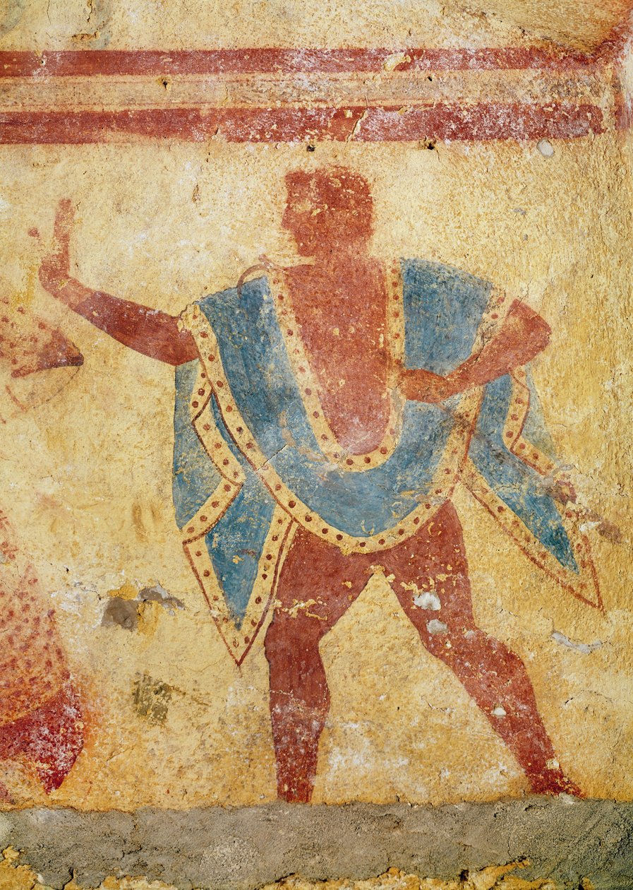 Danser med en grønn tunika, fra Giustinianis grav, midten av 500-tallet f.Kr. (veggmaleri) av Etruscan