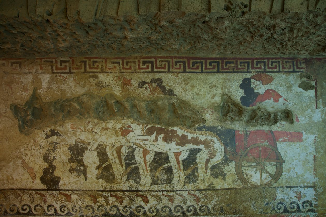 Veggmaleri fra Infernal Quadriga-graven (veggmaleri) av Etruscan
