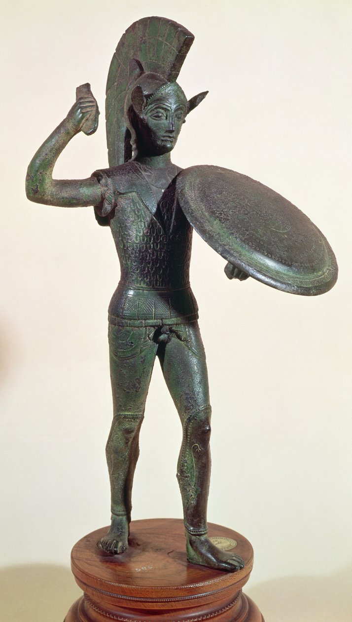 Guden Mars eller en kriger (bronse) av Etruscan