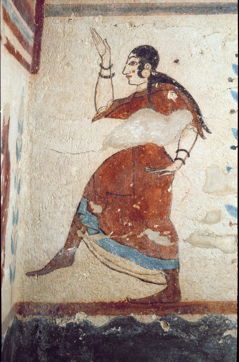 En danser (fresco, detalj, 530 f.Kr.) av Etruscan