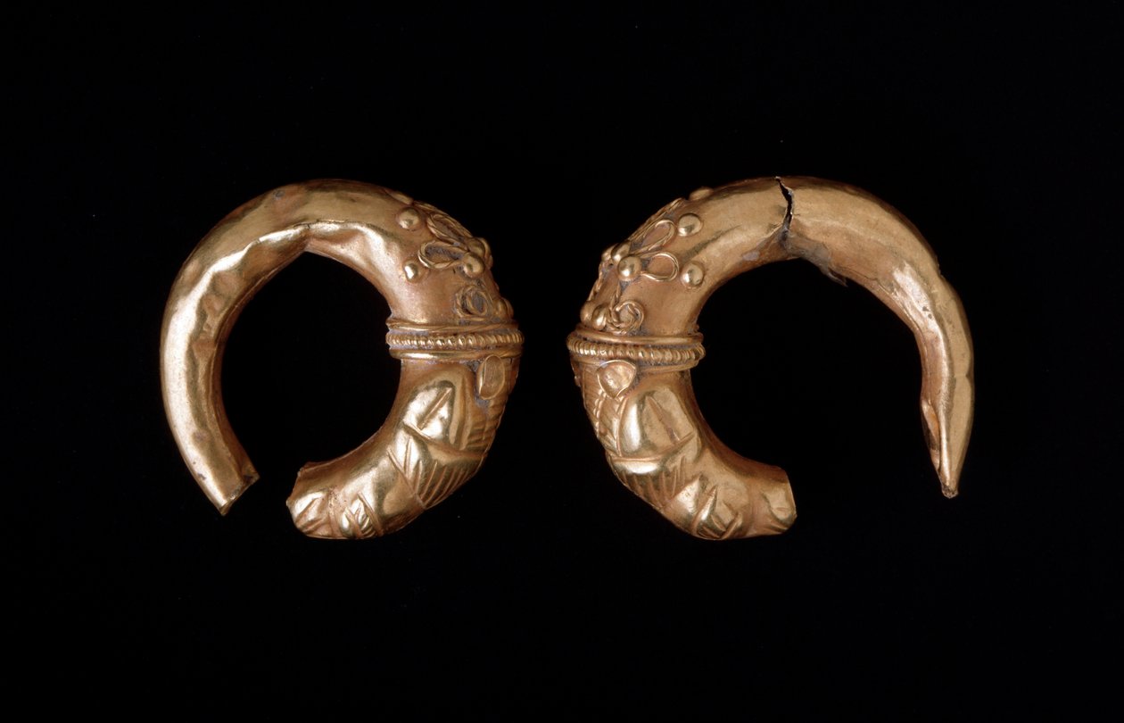 Gylne øredobber, 450-400 f.Kr av Etruscan
