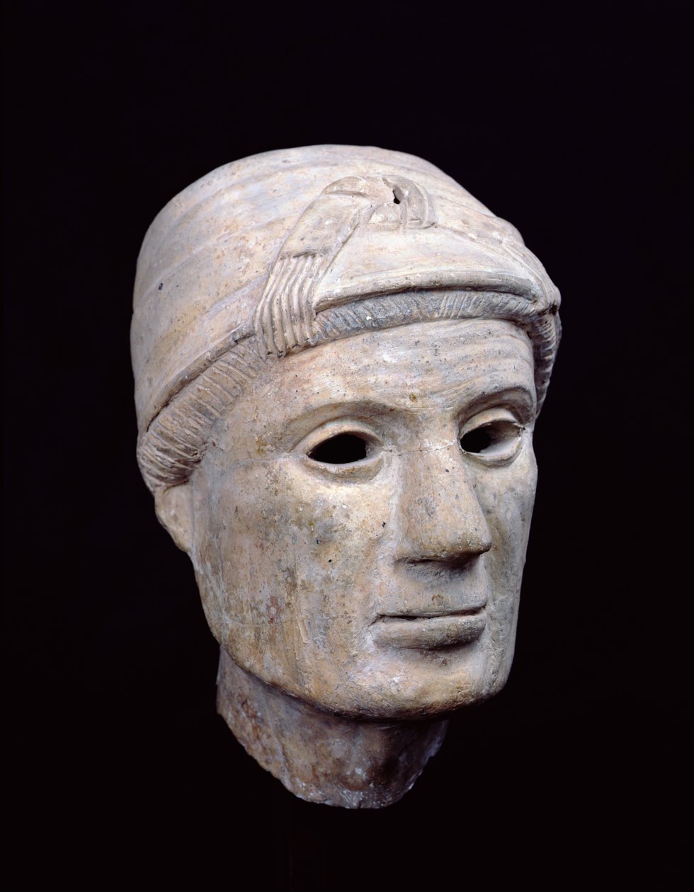 Hodet til en gammel kvinne, fra Cerveteri (leire) av Etruscan