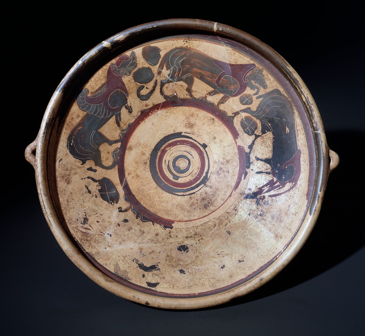Terrakottaplate som representerer dyr, 600-590 f.Kr av Etruscan