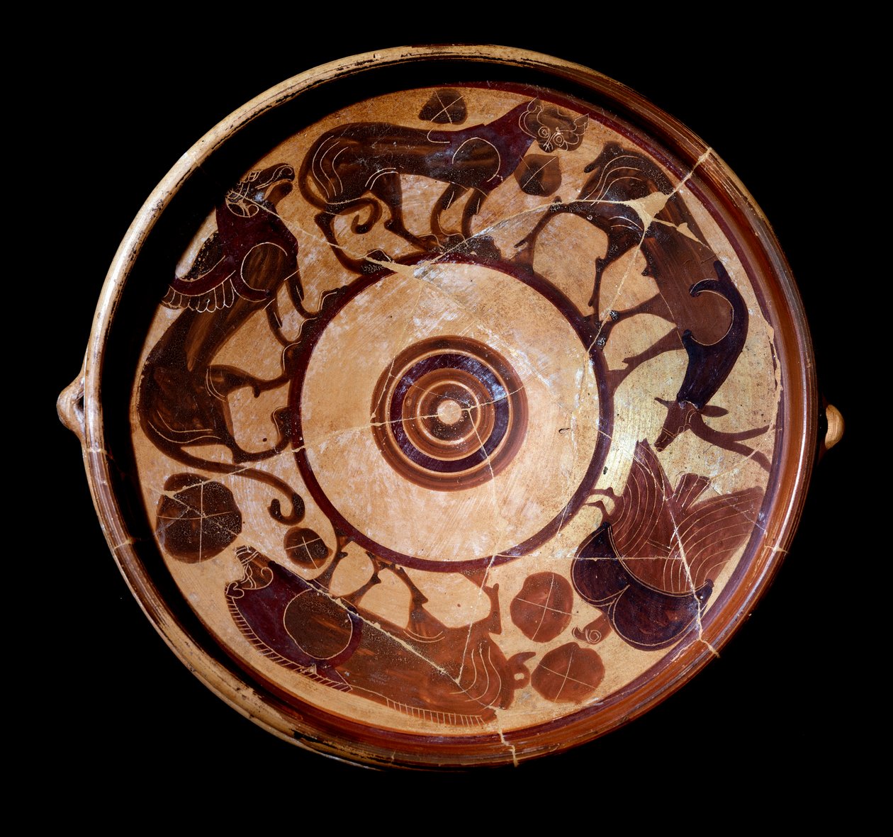 Terrakottaplate som representerer dyr, 600-590 f.Kr av Etruscan