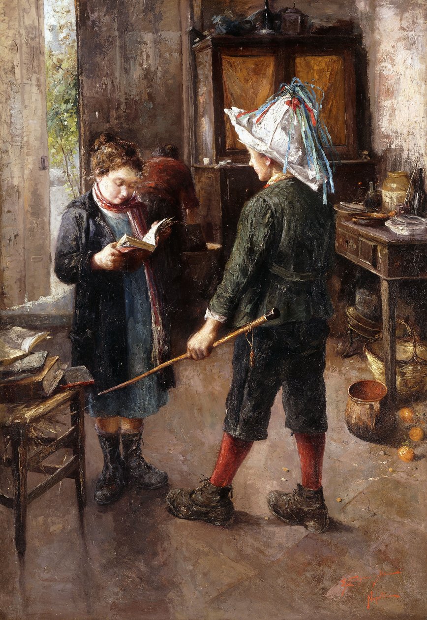 The Lesson (olje på lerret) av Ettore Scognamiglio