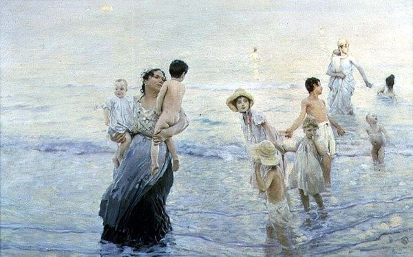 juli (på stranden) av Ettore Tito