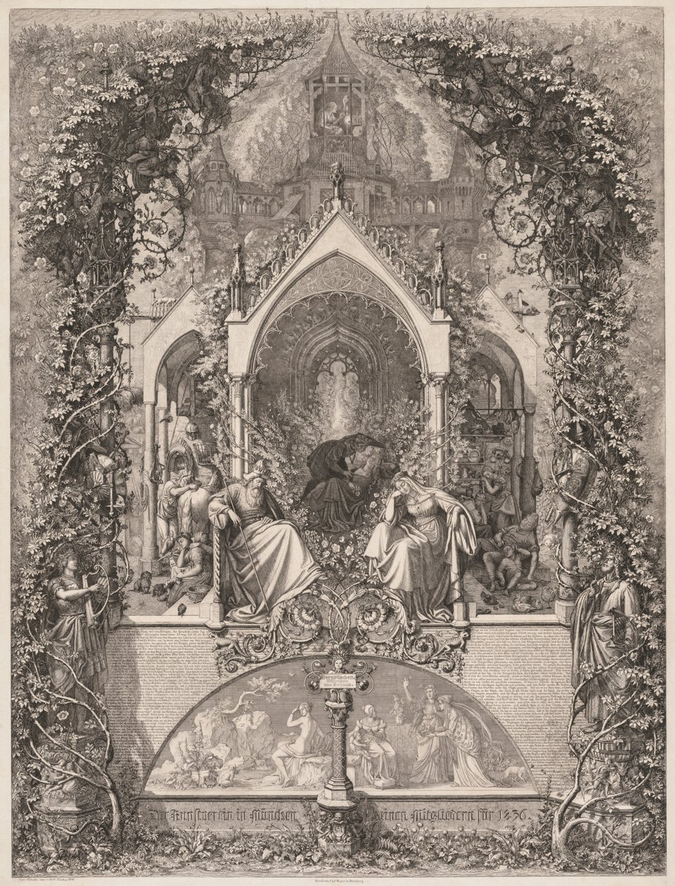 Briar Rose Tornerose, 1836. av Eugen Napoleon Neureuther