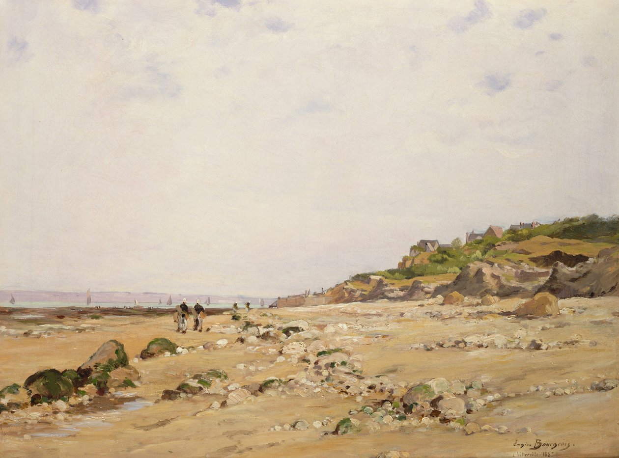 Stranden ved Villerville, 1887 av Eugene Bourgeois