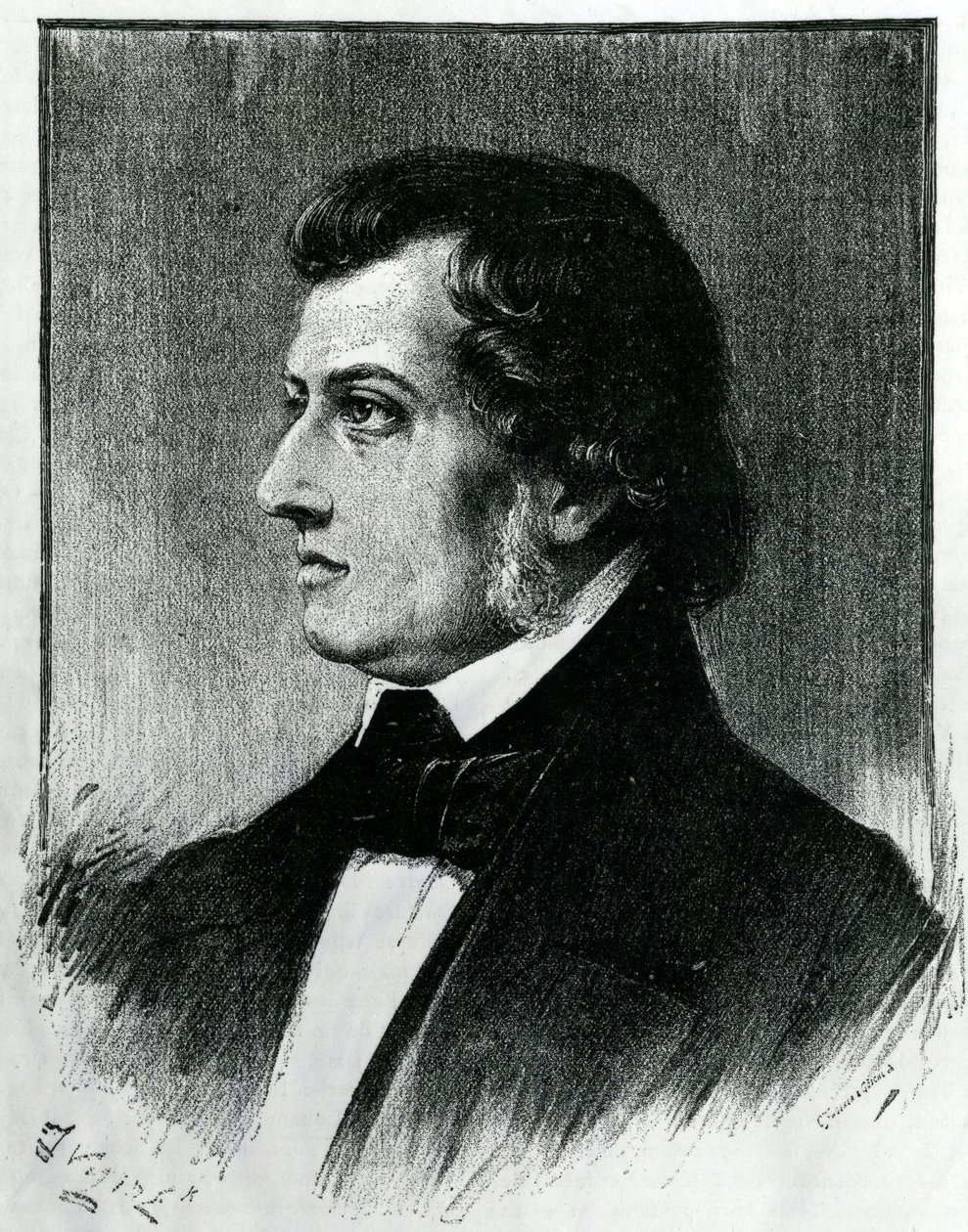 Frederic Chopin (1810-49) av Ferdinand Victor Eugene Delacroix