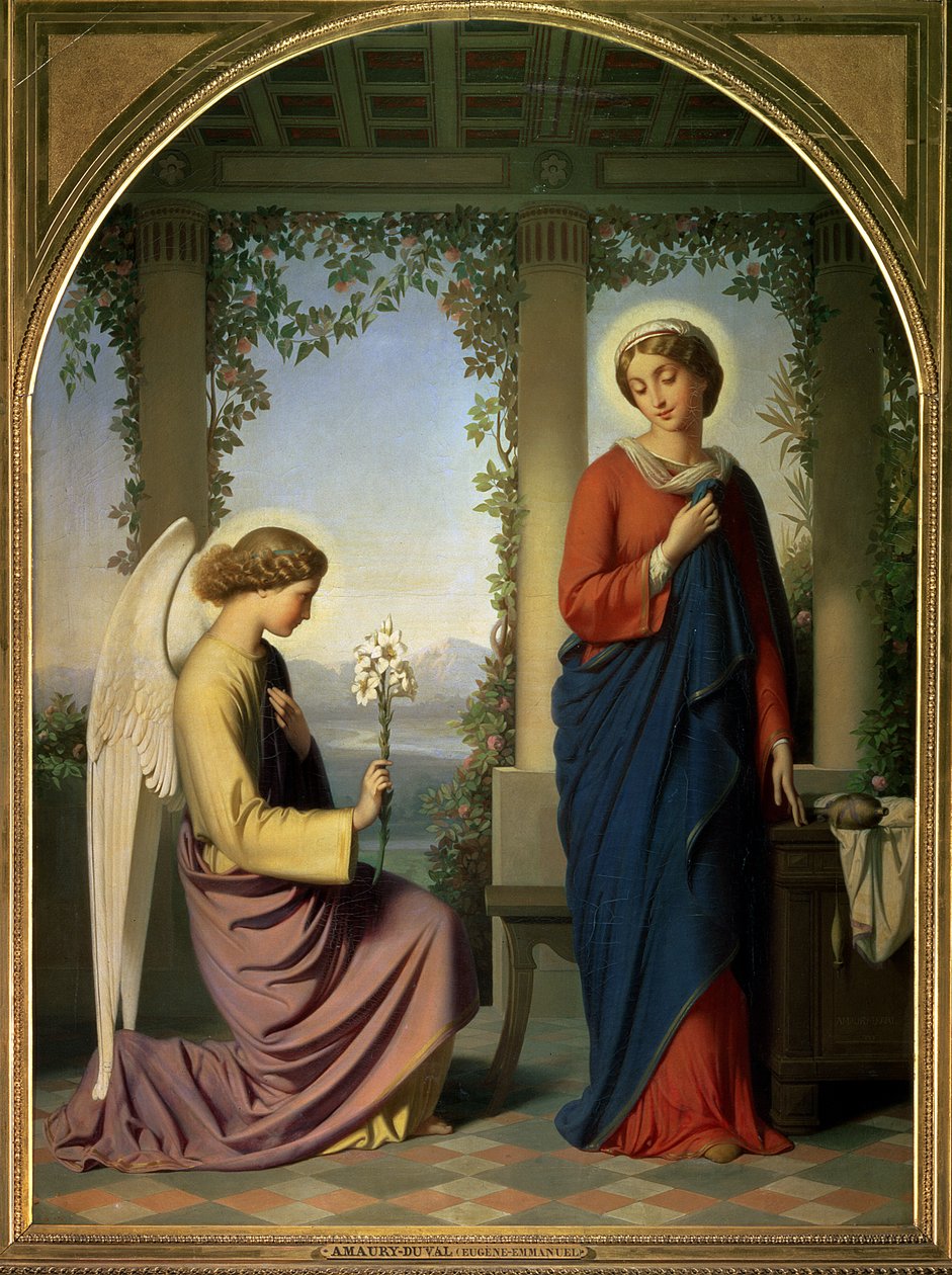 Englehilsenen, eller kunngjøringen, 1860 av Eugene Emmanuel Amaury Duval