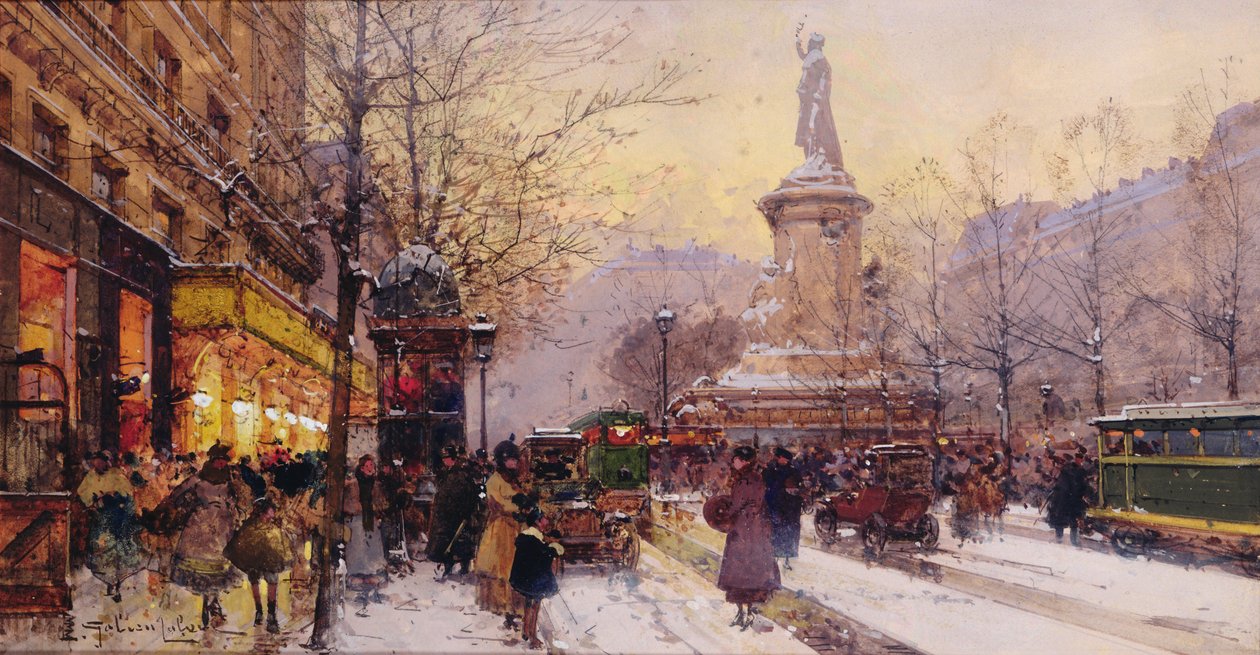 Paris vintergatebilde av Eugene Galien Laloue