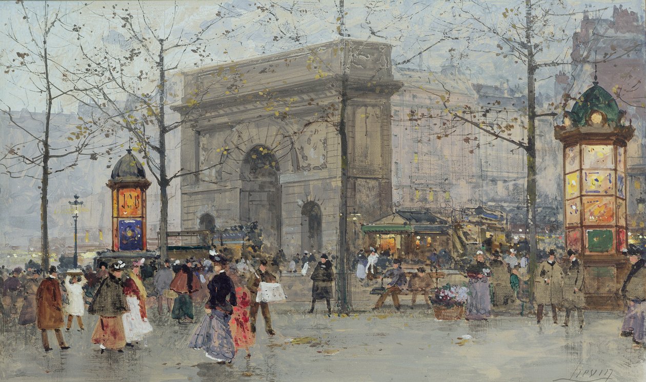 Gatebilde i Paris av Eugene Galien Laloue