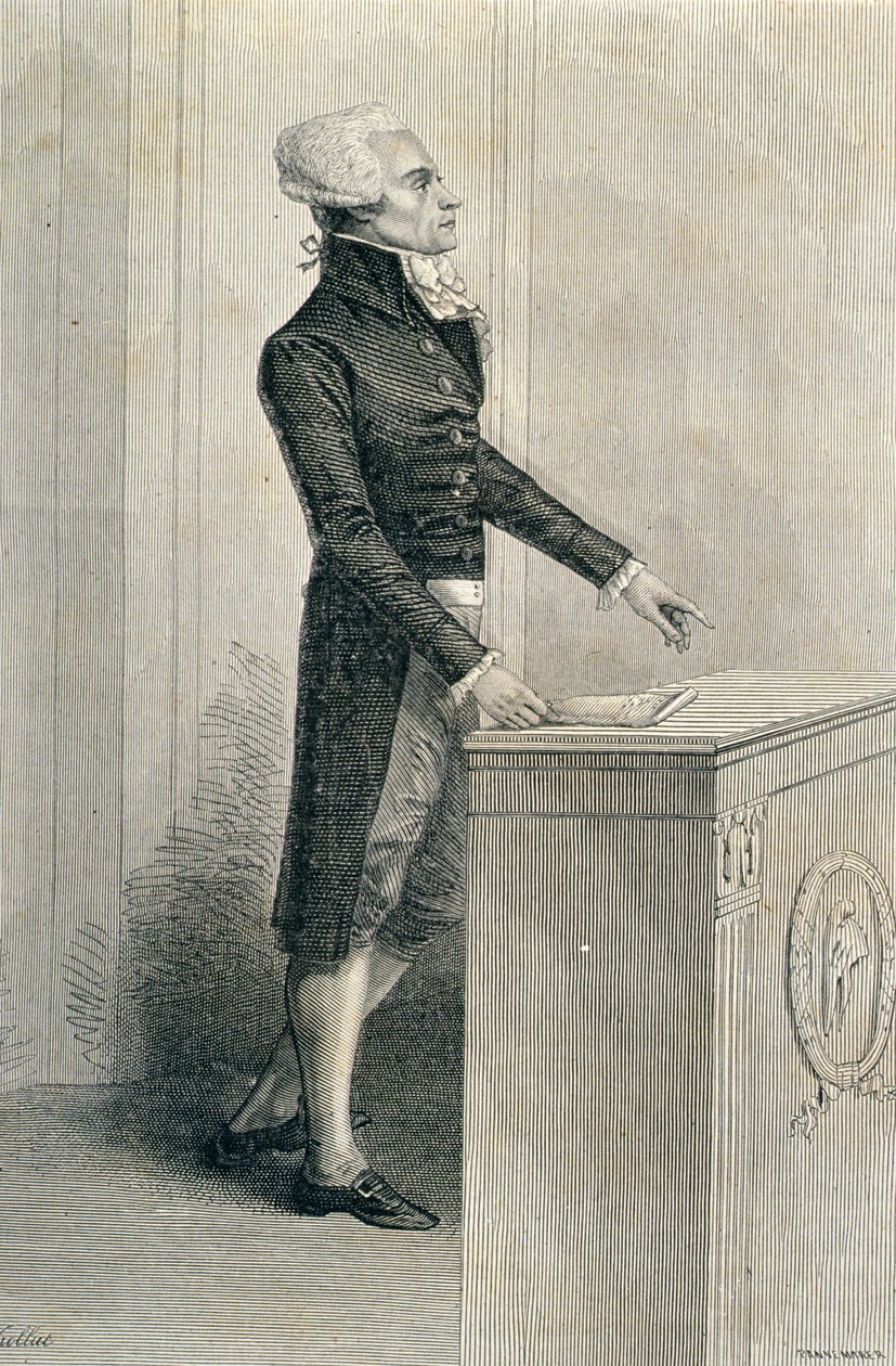 Maximilien de Robespierre (1758–94) Orating, gravert av Stephane Pannemaker (1847–1930) av Eugene Joseph Viollat