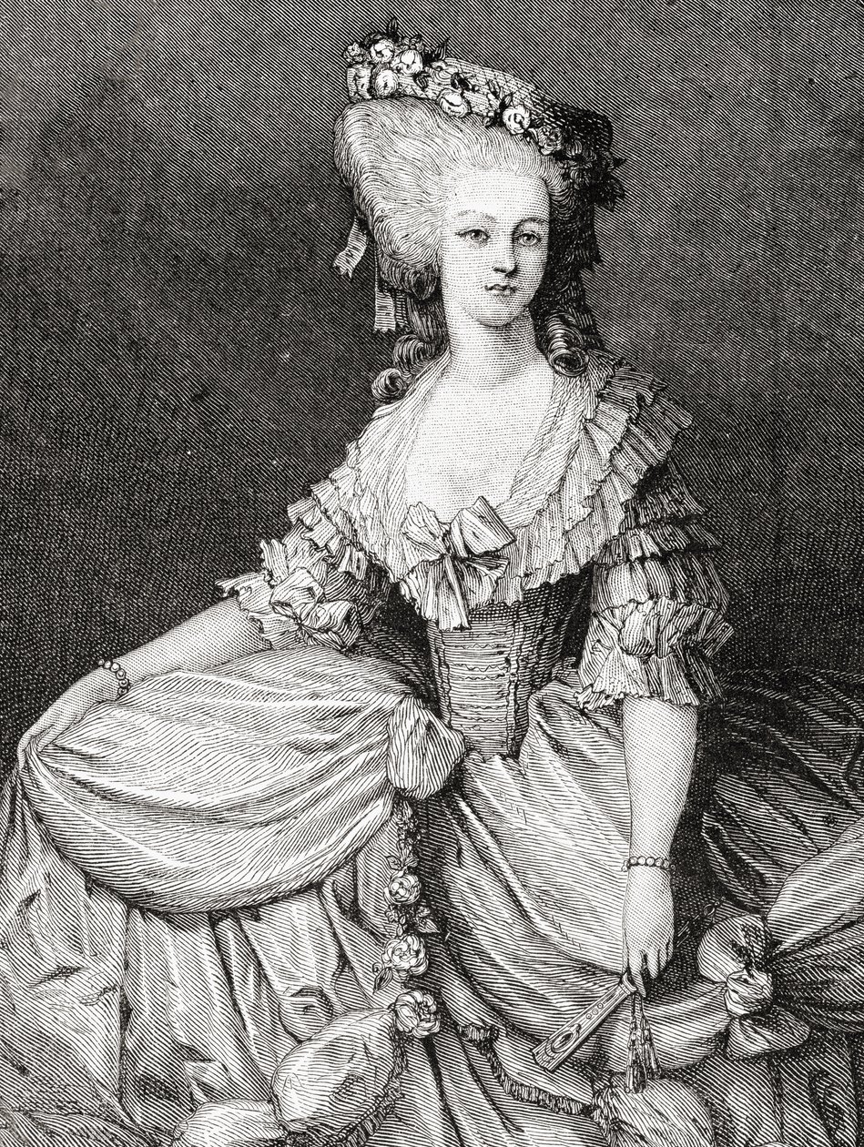 Portrett av Marie Therese Louise, prinsesse av Lamballe (1749-92) gravert av Stephane Pannemaker (1847-1930) av Eugene Joseph Viollat