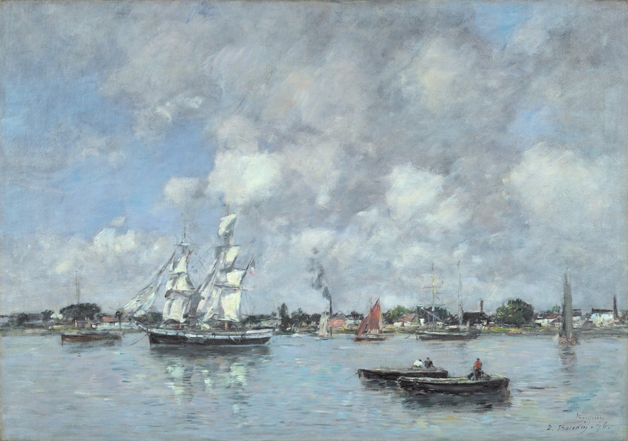 Bordeaux, Båter på Garonne, 1876 av Eugene Louis Boudin