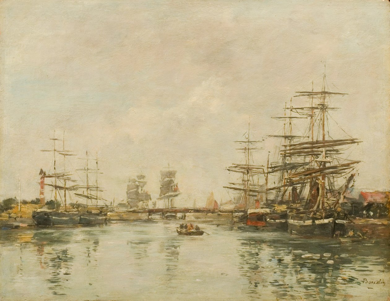 Havnen i Honfleur av Eugene Louis Boudin