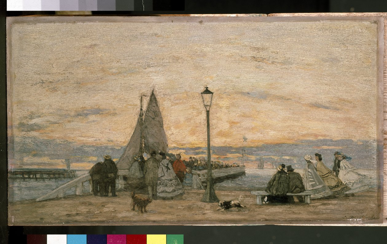 The Jetty at Trouville: Sunset, 1864 av Eugene Louis Boudin
