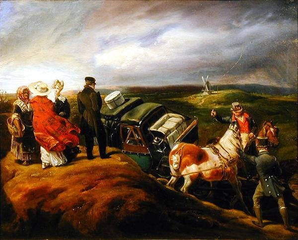 The Mail Coach (olje på lerret) av Eugene Louis Lami