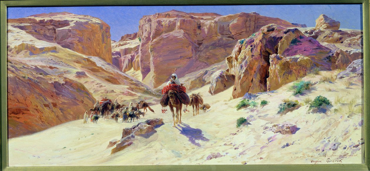 Caravan i ørkenen av Eugene Alexis Girardet