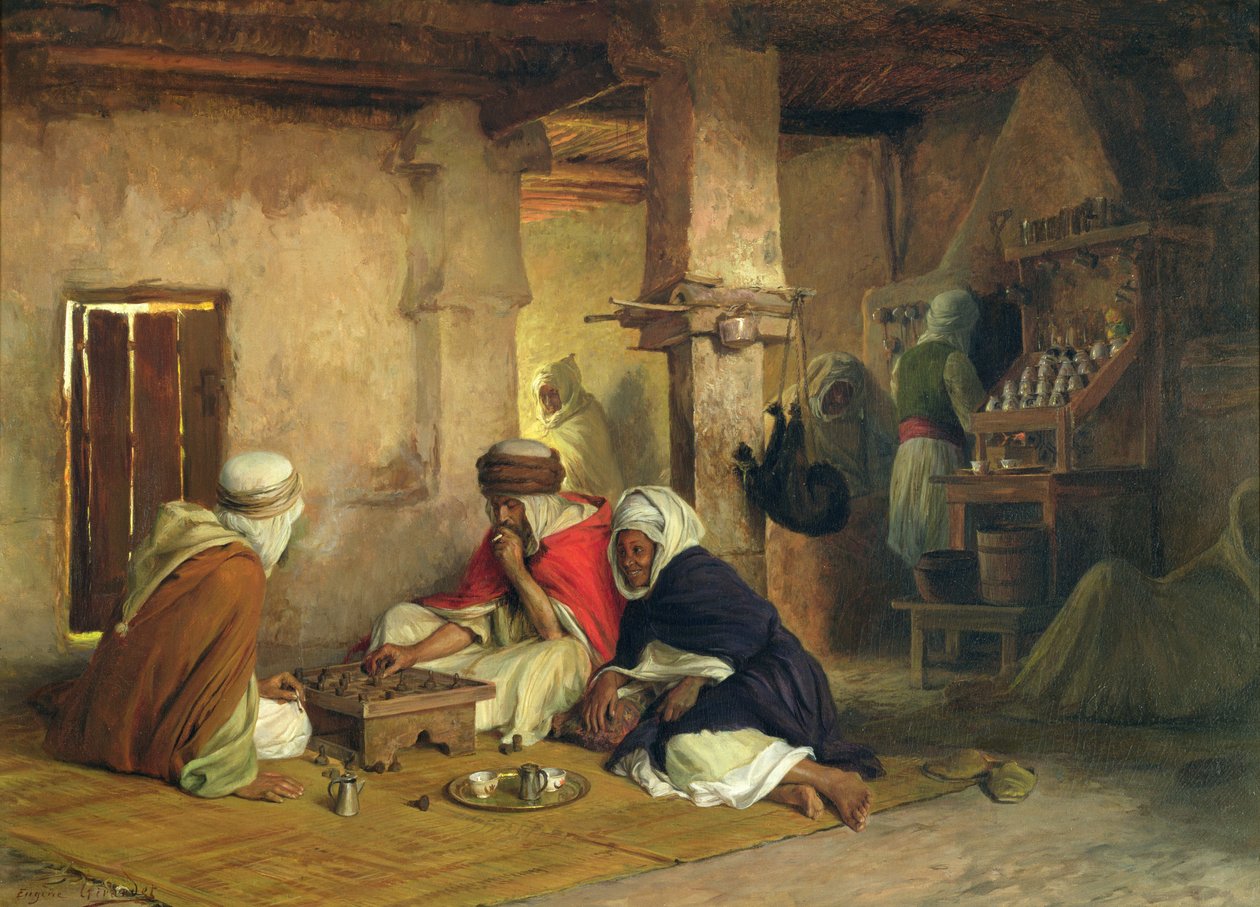 Marokkansk kaffehus, ca. 1874 av Eugene Alexis Girardet