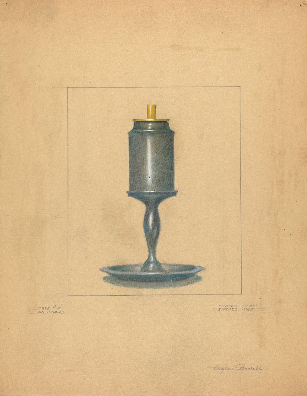 Tinn lampe av Eugene Barrell