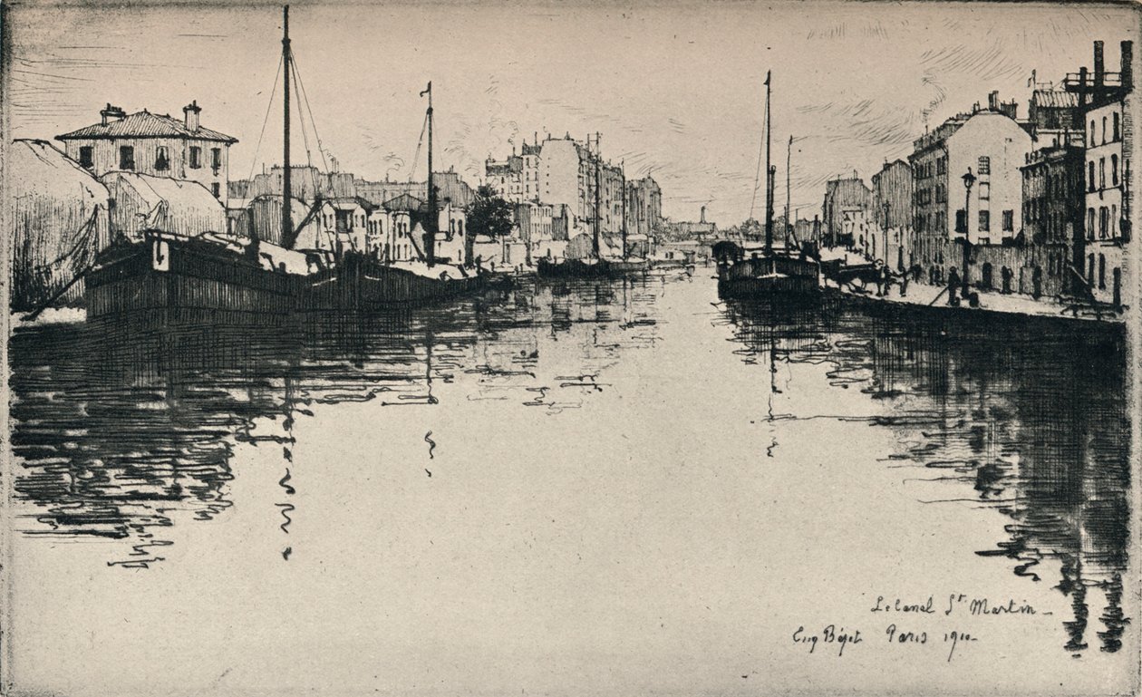 Canal St Martin, 1915 av Eugene Bejot