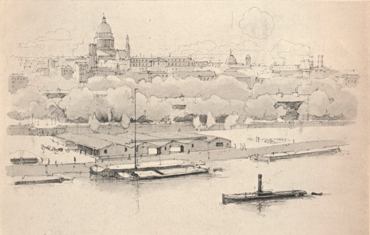 Quai St Bernard, 1915 av Eugene Bejot