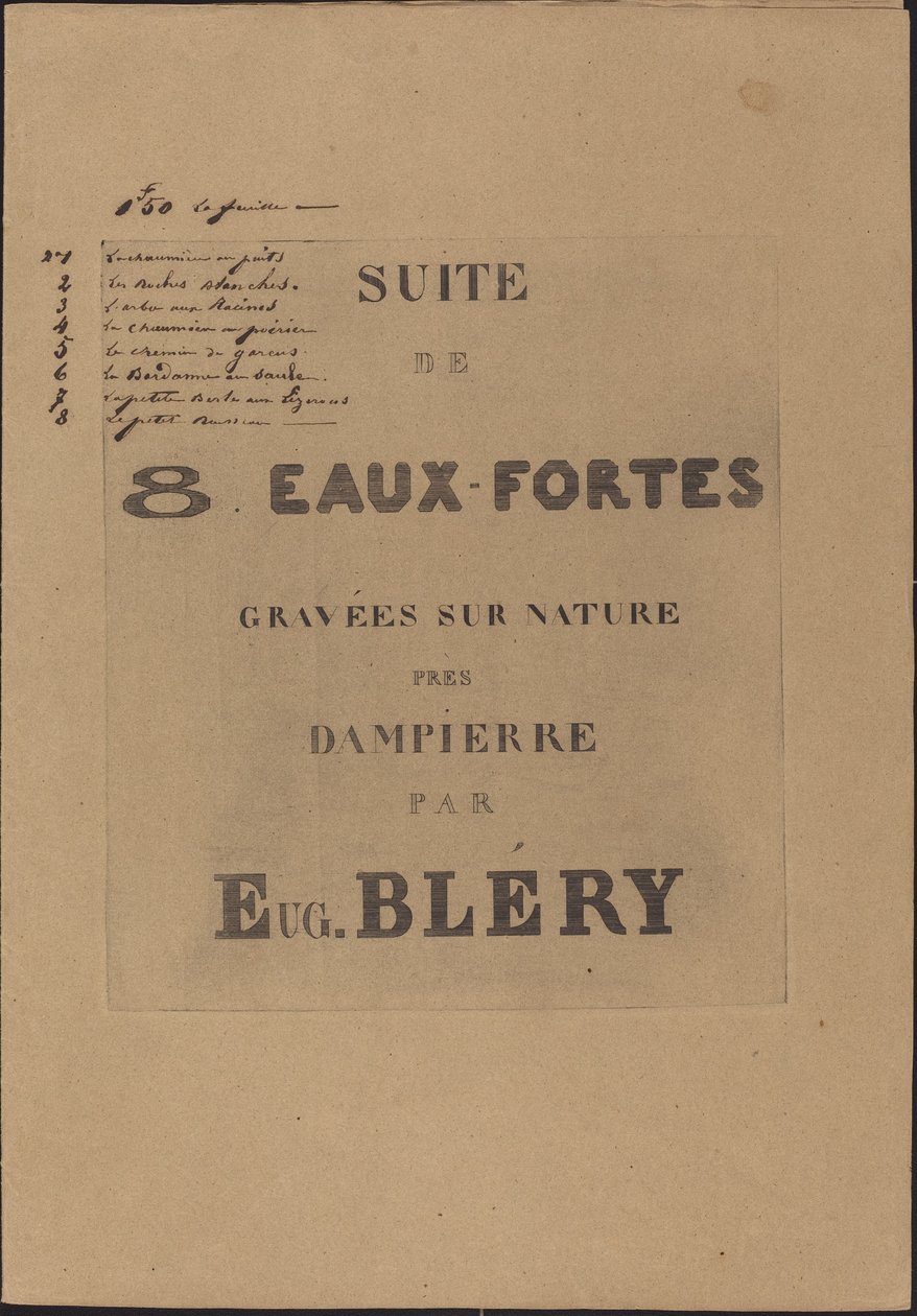 8 etsninger gravert på naturen av Eugene Bléry