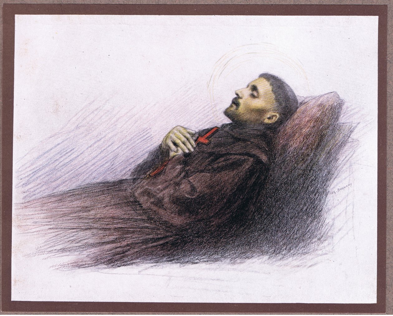 St Francis på dødsleiet, 1919 av Eugene Burnand