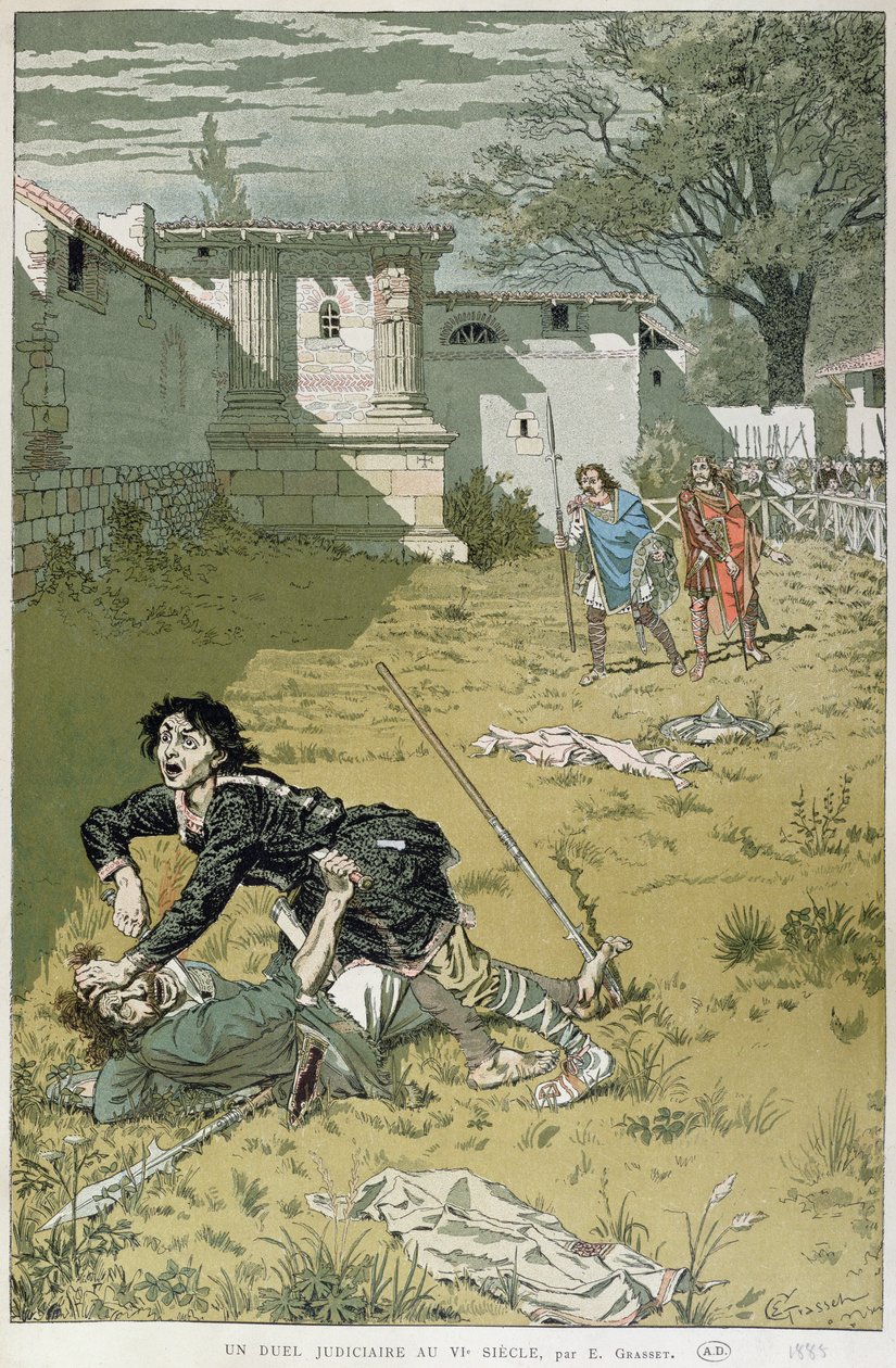 En rettsduell i Merovingian Times, 1888 av Eugene Grasset