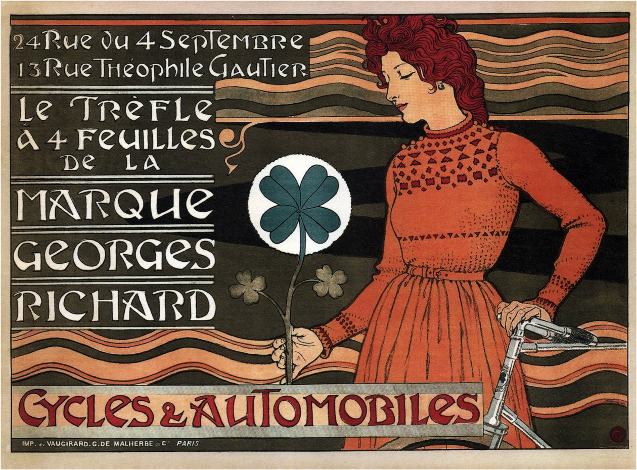 Sykler og biler Georges Richard, 1899 av Eugene Grasset