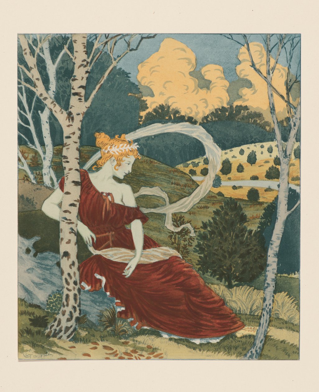 In the Woods, ca 1899. av Eugene Grasset