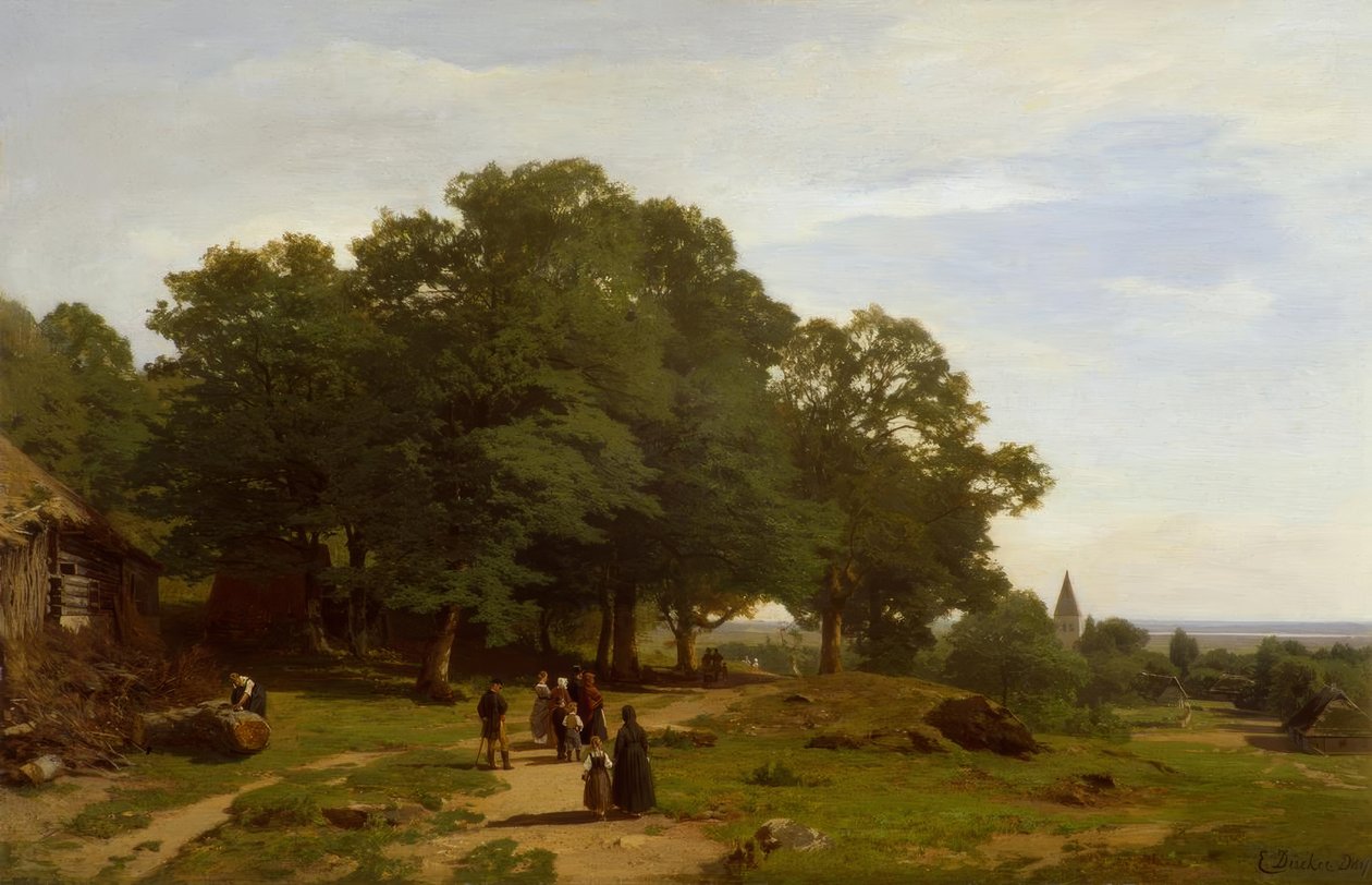 E. Dücker, går til kirken av Eugene Gustav Dücker