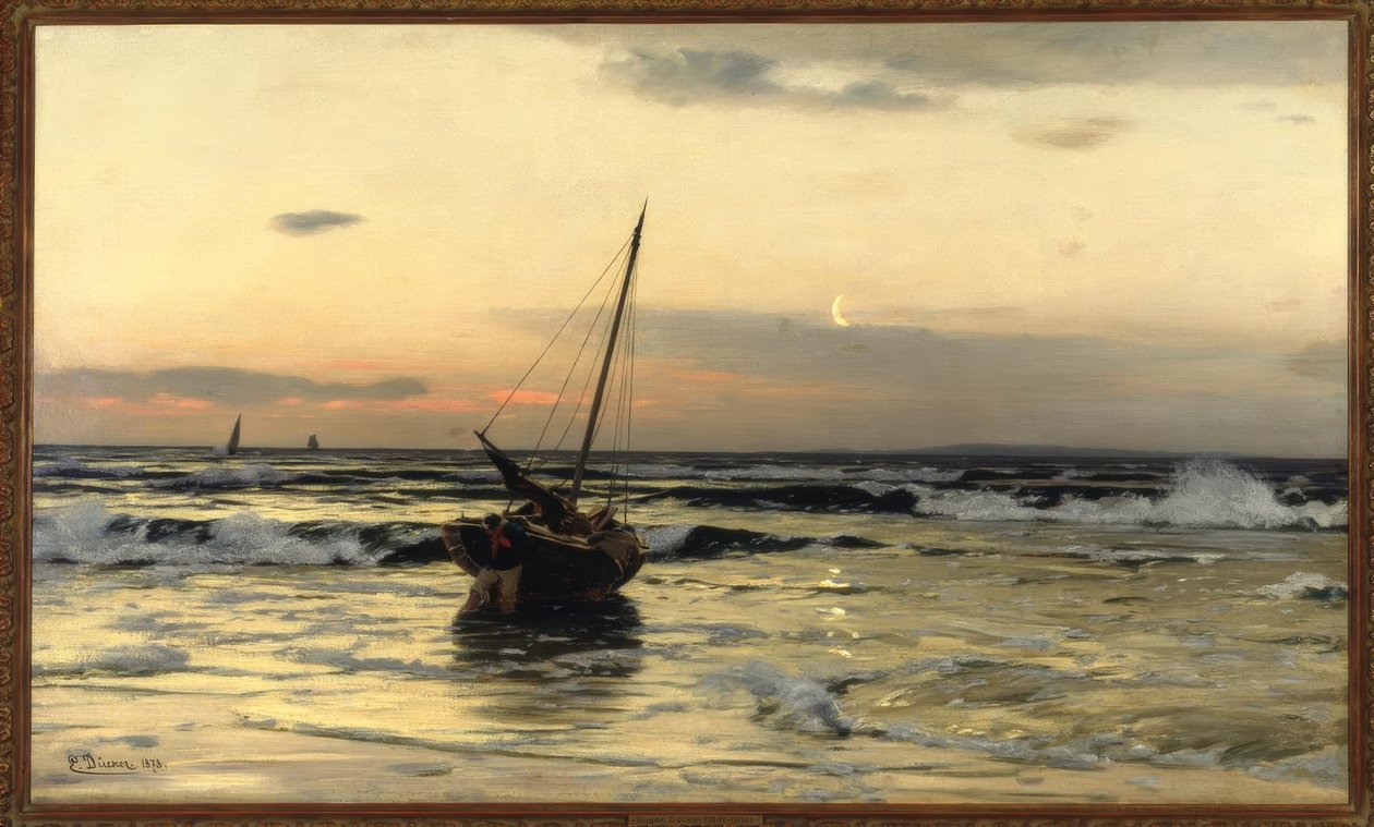 E. Dücker, solnedgang ved havet av Eugene Gustav Dücker