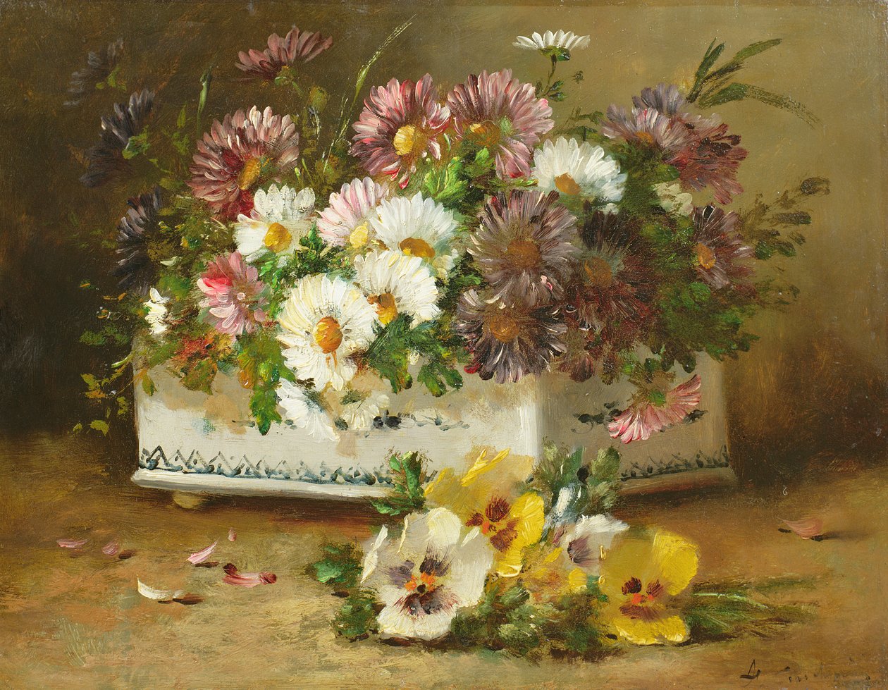 Stilleben av blomster av Eugene Henri Cauchois