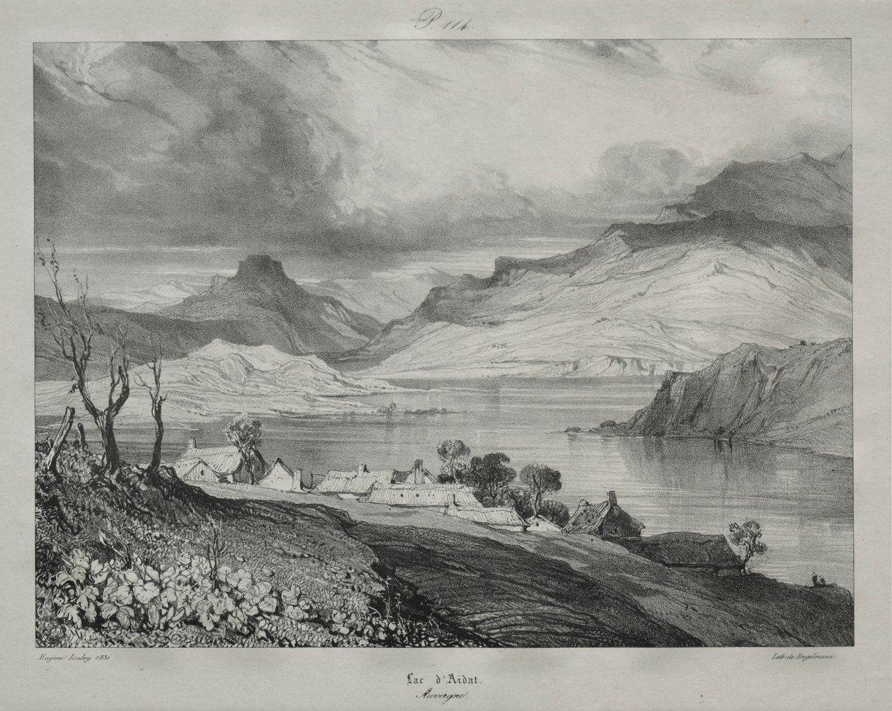 Auvergne: Lake of Aidat, Auvergne, 1831. av Eugene Isabey