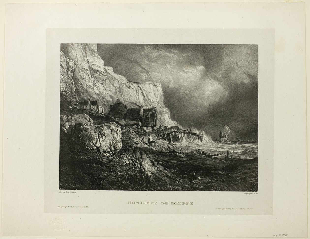 I nærheten av Dieppe, plate en fra Six Marines av Eugene Isabey