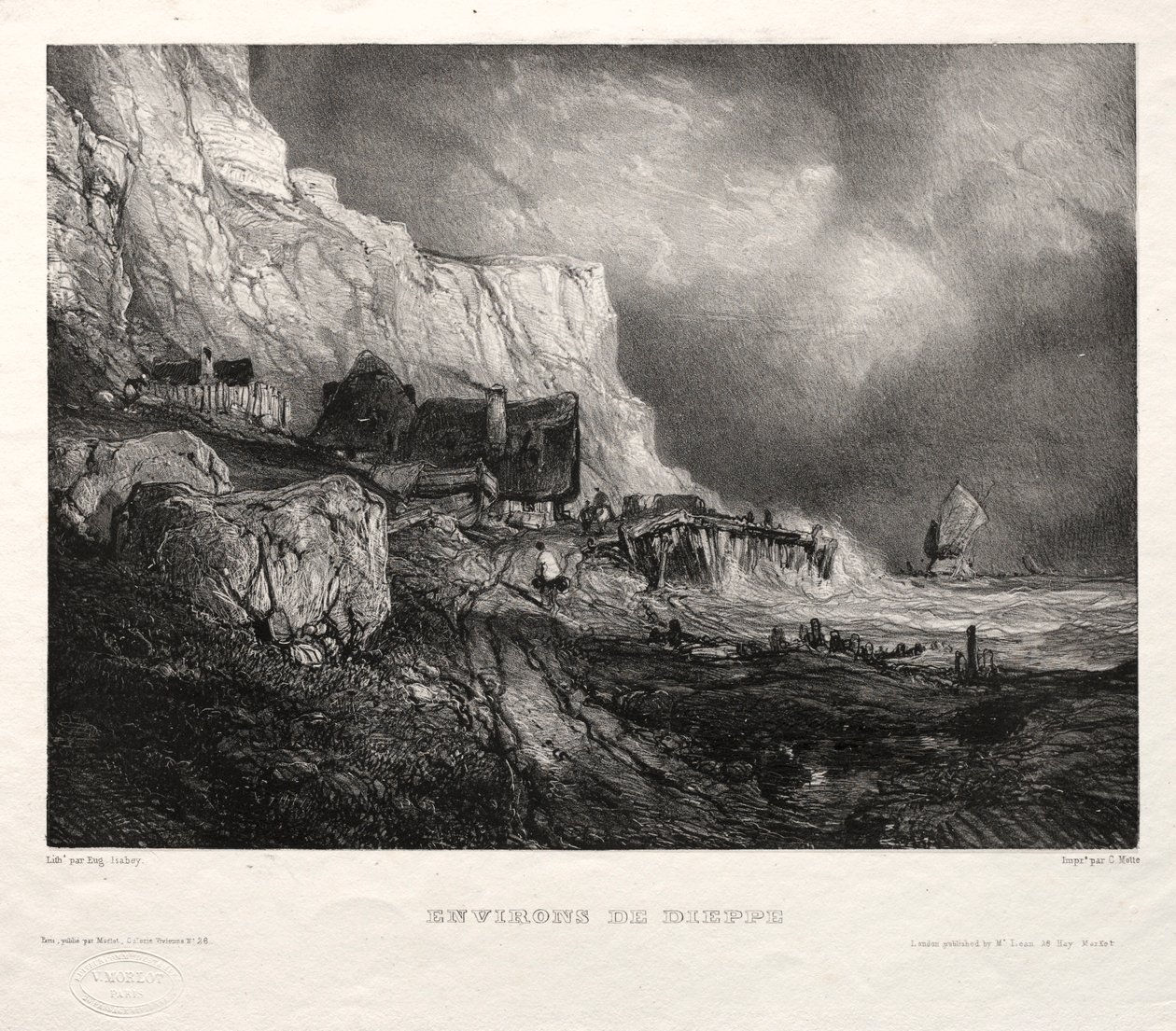 Six Marines: Environs of Dieppe, 1833. av Eugene Isabey