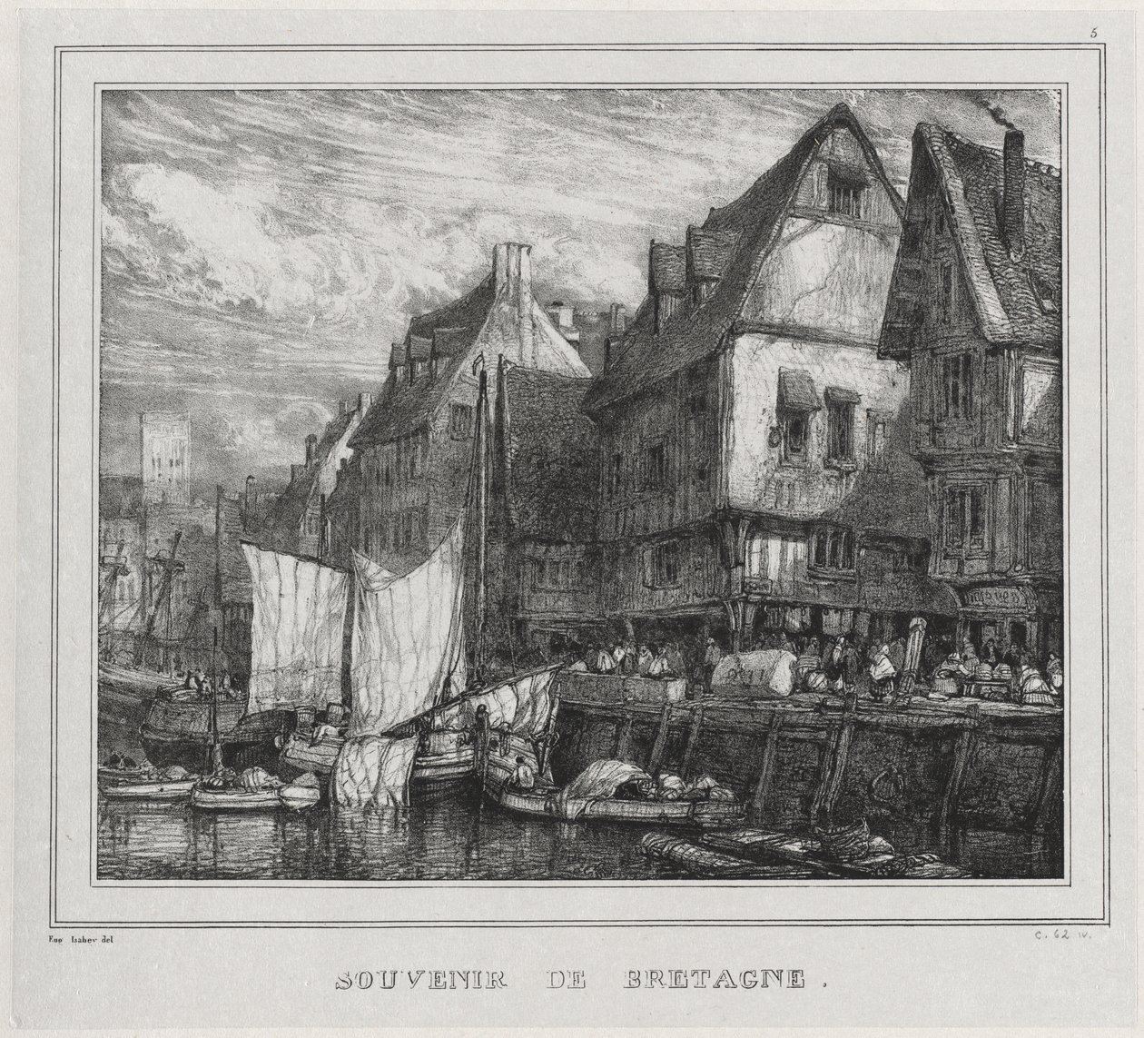 Suvenirer: Souvenir of Brittany, plate 5 av Eugene Isabey