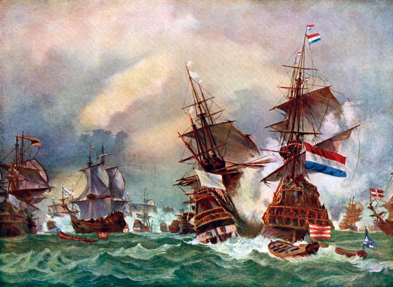 Slaget ved Texel, 1673 c1920. av Eugene Isabey