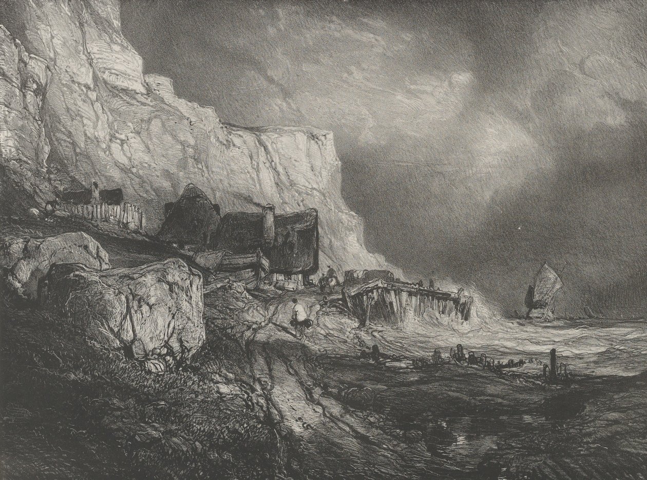 Omgivelsene til Dieppe, 1833. av Eugene Isabey