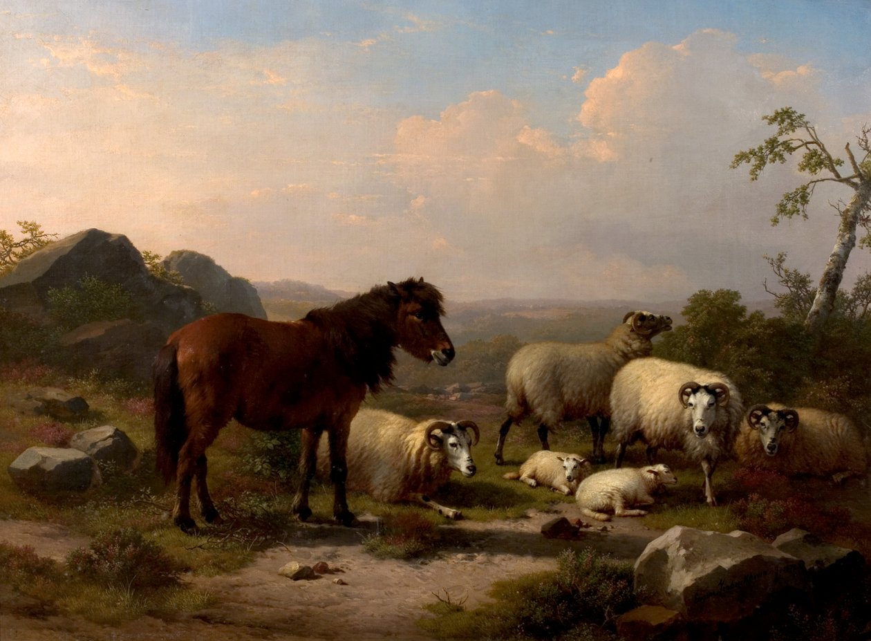 Gode venner, 1878 av Eugene Joseph Verboeckhoven