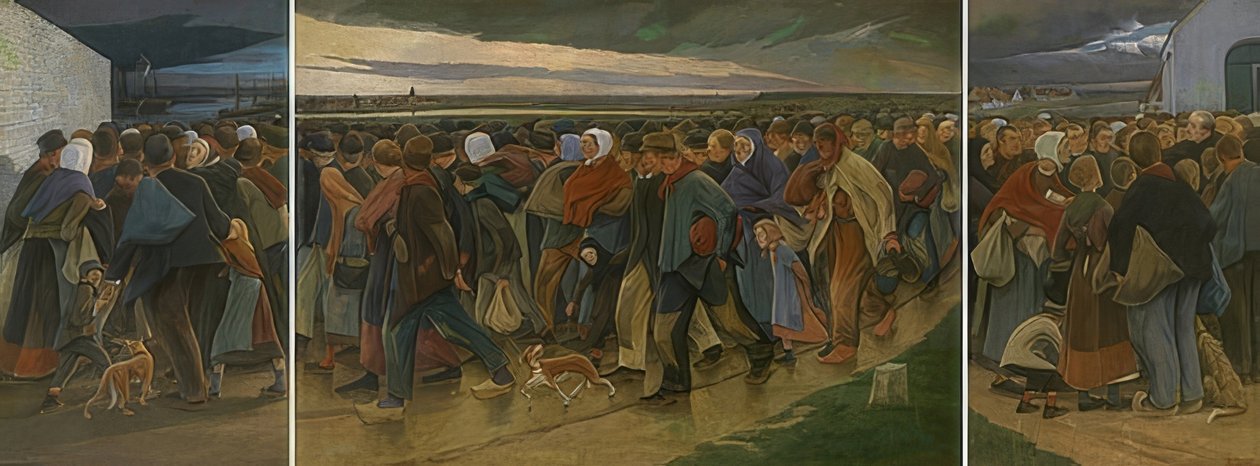 Emigrantene (triptyk). 1896 av Eugene Laermans
